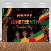 Aperturee - (7 Day Delivery) Aperturee Black Freedom Day Happy Juneteenth Party Backdrop