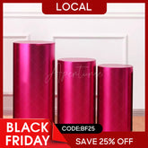 Aperturee - (7 Day Delivery) Bling Rose Red Stretchy Spandex Cylinder Covers
