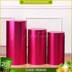 Aperturee - (7 Day Delivery) Bling Rose Red Stretchy Spandex Cylinder Covers