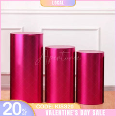 Aperturee - (7 Day Delivery) Bling Rose Red Stretchy Spandex Cylinder Covers