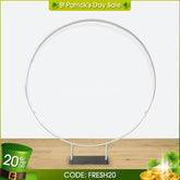 Aperturee - (7 Day Delivery) Aperturee Silver Round Heavy Duty Wedding Party Backdrop Stand