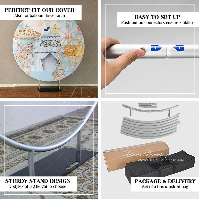 Aperturee Aluminum Alloy Round Backdrop Stand for Decoration