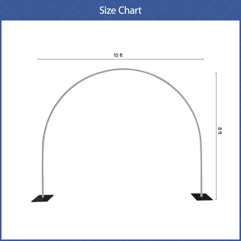 Aperturee - (7 Day Delivery) Wide Arch 10x8ft Wedding Stand Balloon Semi-circle Frame