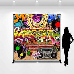 Aperturee - 90s Retro Graffiti Custom Birthday Backdrop