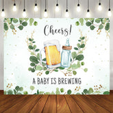 Aperturee - A Baby is Brewing Feeding Bottle and Beer Baby Shower Backdrop