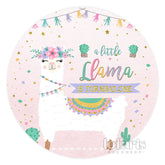 Aperturee A Little Llama Is Turning One Birthday Round Backdrop