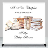 Aperturee - A New Chapter Books Custom Name Baby Shower Backdrop