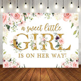 Aperturee - A Sweet Little Girl Is On the Way Baby Shower Backdrop