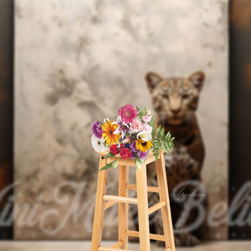 Aperturee - Abstract Dualtone Paint Leopard Retro Wall Backdrop