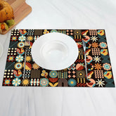 Aperturee - Abstract Floral Ethnic Style Set Of 4 Placemats