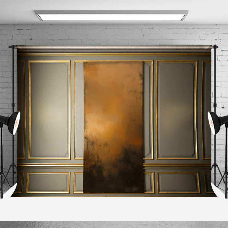 Aperturee - Abstract Golden Gypsum Line Wall Photo Backdrop