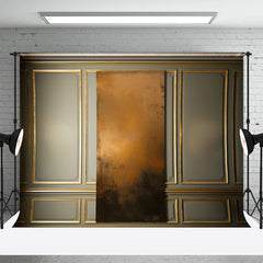 Aperturee - Abstract Golden Gypsum Line Wall Photo Backdrop