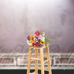 Aperturee - Abstract Muted Purple White Trim Retro Wall Backdrop