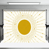 Aperturee - Abstract Vintage Sunrise Boho Photo Booth Backdrop