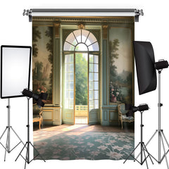 Aperturee - Aech Window Door Vintage Green Photoshoot Backdrop