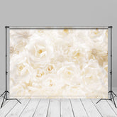 Aperturee - Aesthetic White Rose Fine Art Backdrop For Photo Booth