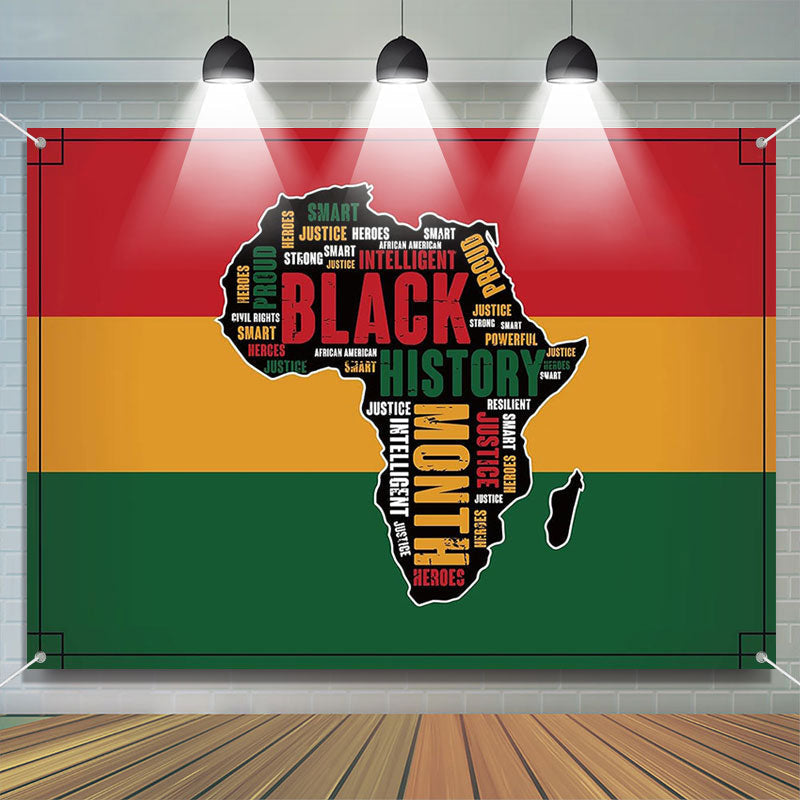 Aperturee Africa Map Juneteenth Black History Month Backdrop