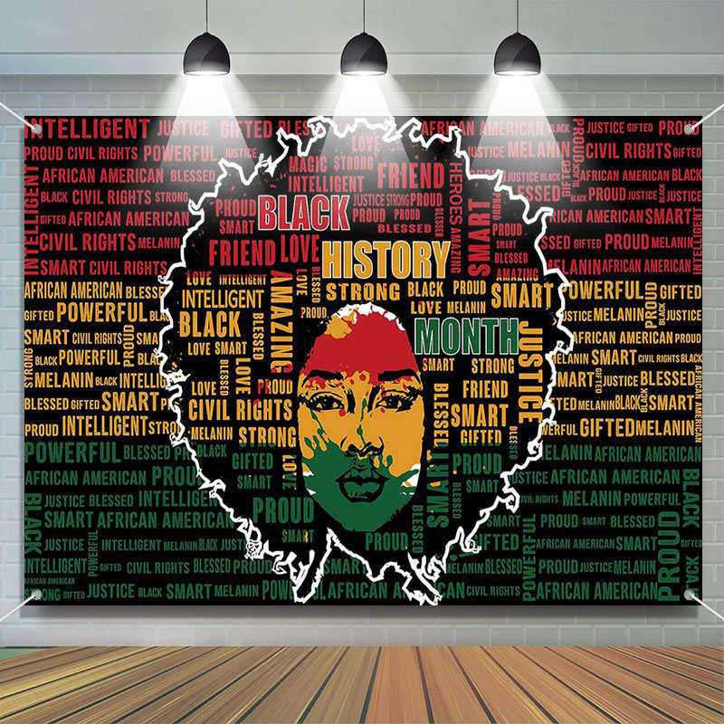 Aperturee African Dense Letters Black History Month Backdrop