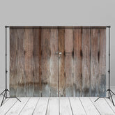 Aperturee - Aged Rustic Dark Brown Wood Photography Backdrop