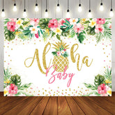 Aperturee - Aloha Baby Tropical Floral Summer Baby Shower Backdrop