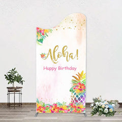 Aperturee - Aloha Floral Pineapple Arch Backdrop For Birthday