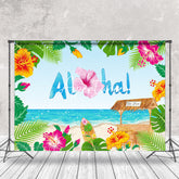Aperturee - Aloha Monstera Floral Sandy Beach Summer Backdrop