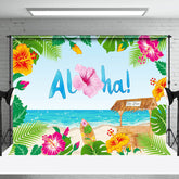 Aperturee - Aloha Monstera Floral Sandy Beach Summer Backdrop