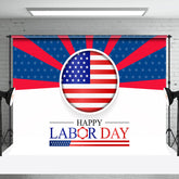 Aperturee - American Flag Stripe Stars Happy Labor Day Backdrop