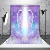 Aperturee - Angel Wings Purple Heaven Light Memorial Backdrop
