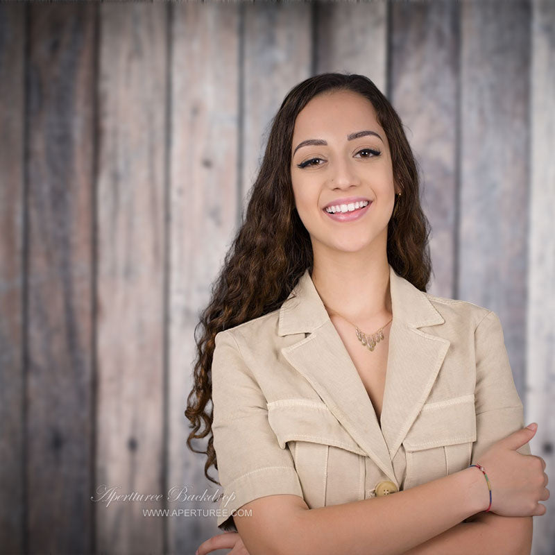 Aperturee - Antique Gray Wood Wall Texture Photo Studio Backdrop