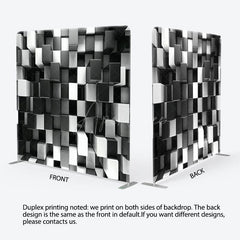 Aperturee - Aperturee 3D Black And White Cube Fabric Backdrop For Party Decor