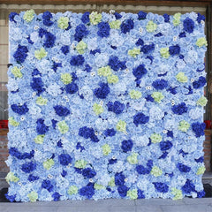 Aperturee - Aperturee 3D Blue Rose Artificial Flower Wall Decor For Party