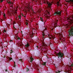 Aperturee - Aperturee 3D Gradient Red Pink Flower Wall Wedding Party Decor