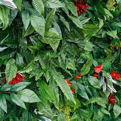 Aperturee - Aperturee 3D Green Jungle Artificial Flower Wall Backdrop Decor