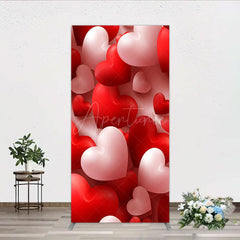 Aperturee - Aperturee 3D Hearts Valentine’s Day Rectangle Backdrop Red and White Romantic Love Theme Wedding or Anniversary Photo Prop