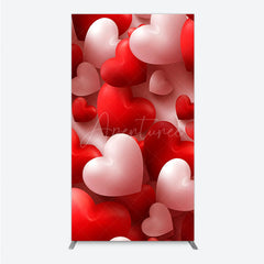 Aperturee - Aperturee 3D Hearts Valentine’s Day Rectangle Backdrop Red and White Romantic Love Theme Wedding or Anniversary Photo Prop