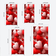 Aperturee - Aperturee 3D Hearts Valentine’s Day Rectangle Backdrop Red and White Romantic Love Theme Wedding or Anniversary Photo Prop