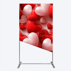 Aperturee - Aperturee 3D Hearts Valentine’s Day Rectangle Backdrop Red and White Romantic Love Theme Wedding or Anniversary Photo Prop