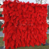 Aperturee - Aperturee 3D Red Boho Faux Leathers Floral Wall Decor For Party
