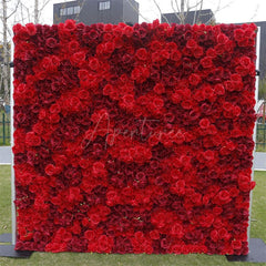 Aperturee - Aperturee 3D Red Rose Artificial Flower Wall Deocr For Wedding