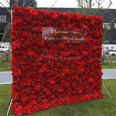 Aperturee - Aperturee 3D Red Rose Outdoor Wedding Decor Floral Backdrop