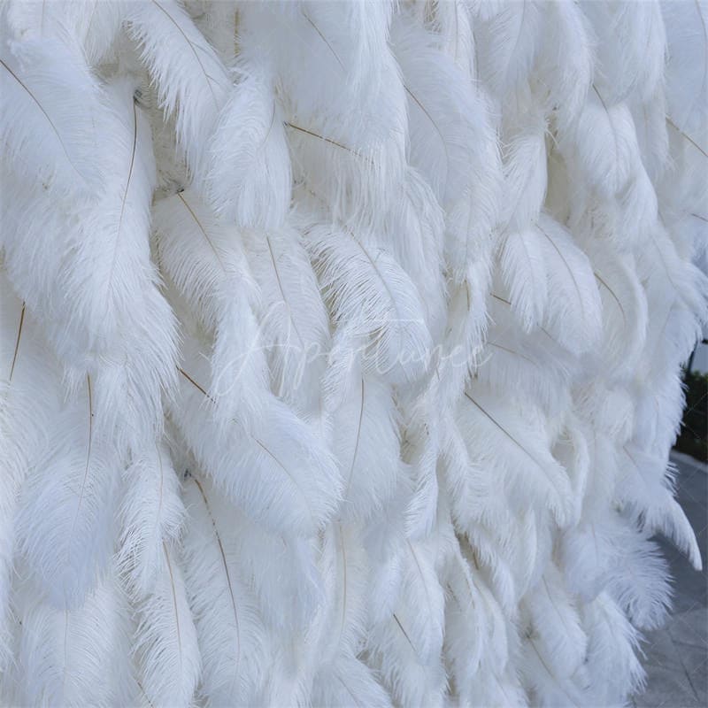 Aperturee - Aperturee 3D White Feather Wall Bridal Shower Party Backdrop