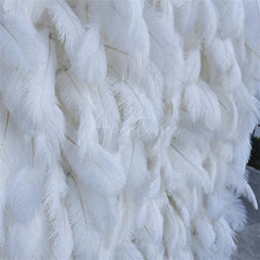 Aperturee - Aperturee 3D White Feather Wall Bridal Shower Party Backdrop