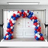 Aperturee - Aperturee 4th Balloons Arched Birthday Cake Smash Backdrop