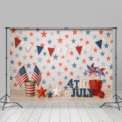 Aperturee - Aperturee 4th Of July American Flags Stars Cake Smash Backdrop
