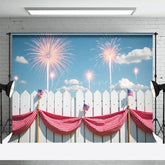 Aperturee - Aperturee 4th Of July White Fence Celebration Holiday Backdrop