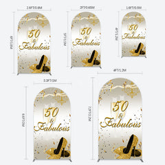 Aperturee - Aperturee 50 And Fabulous Gold Happy Birthday Arch Backdrop
