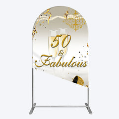 Aperturee - Aperturee 50 And Fabulous Gold Happy Birthday Arch Backdrop