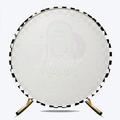 Aperturee - Aperturee 50s Rock and Roll Jukebox Round Backdrop Retro Milkshake and Record Happy Birthday Party Decoration