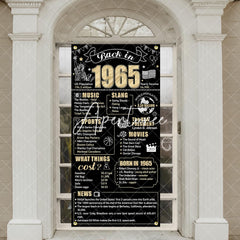Aperturee - Aperturee 60th Birthday Back in 1965 Gold Door Cover for Men